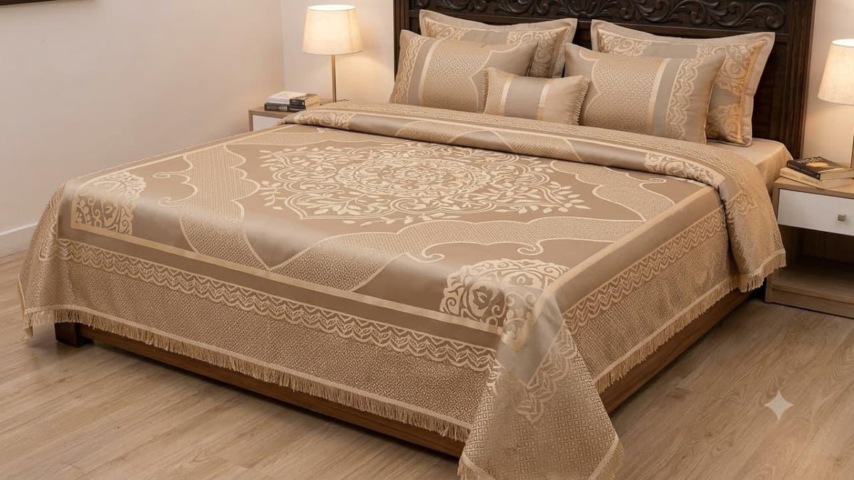 Turkish Velvet Palachi 4 Border Bedsheet Set-3 pcs