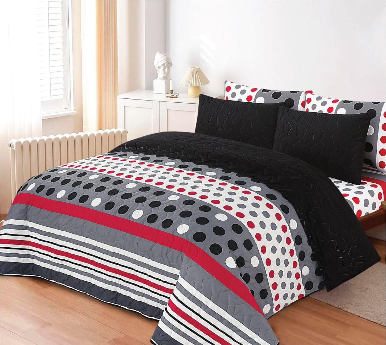 Printed Comforter Sets King Size 6 Pcs - FSB Bedding