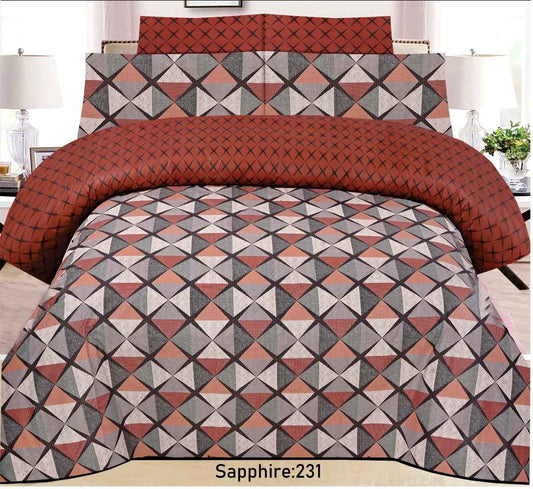 Printed Flat Bed Sheet Set_Diamond Shape - FSB Bedding