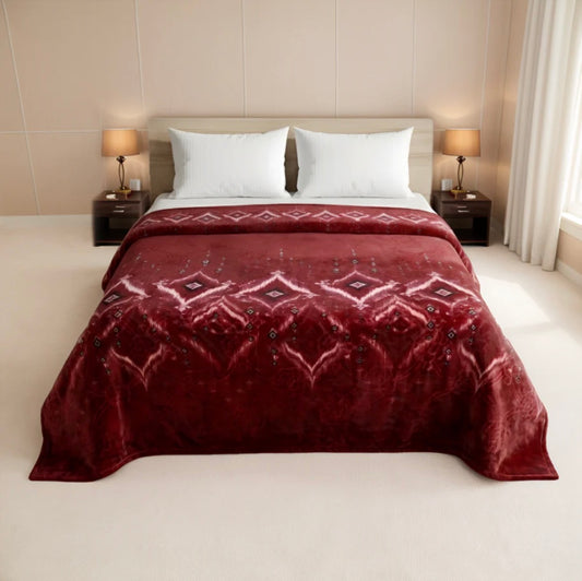 Supremo King Size Flannel Blanket-Redwood