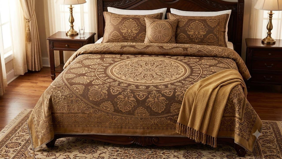 Turkish Velvet Palachi 4 Border Bedsheet Set-3 pcs
