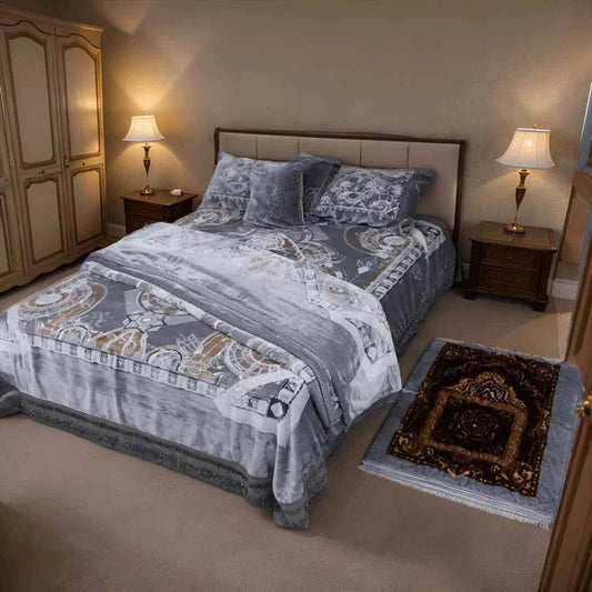 Luxury Cloudy Bridal 7 Pcs Blanket Set in Storm Cloud - FSB Bedding