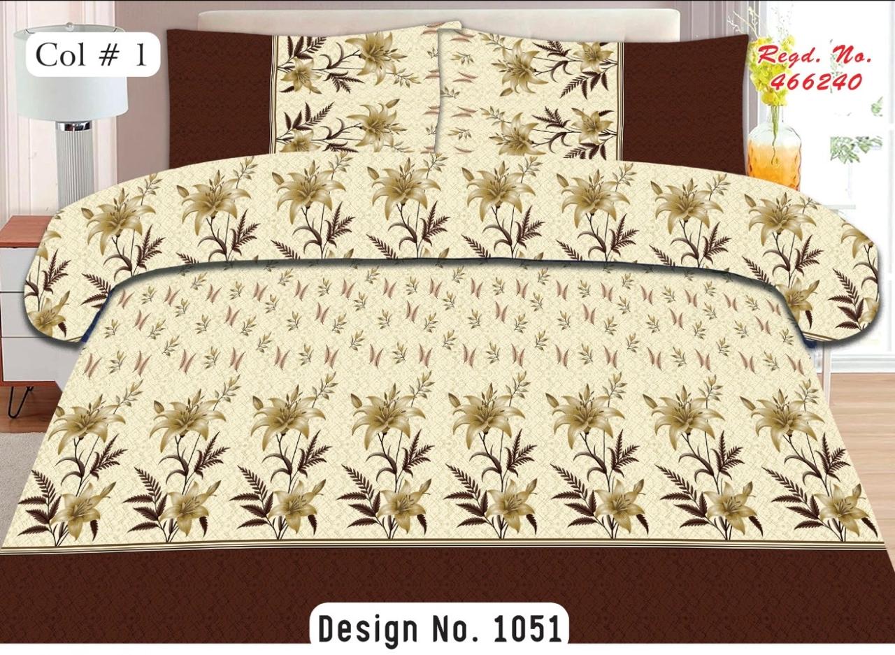 Floral lily Printed Flat Bedsheet Set. - FSB Bedding