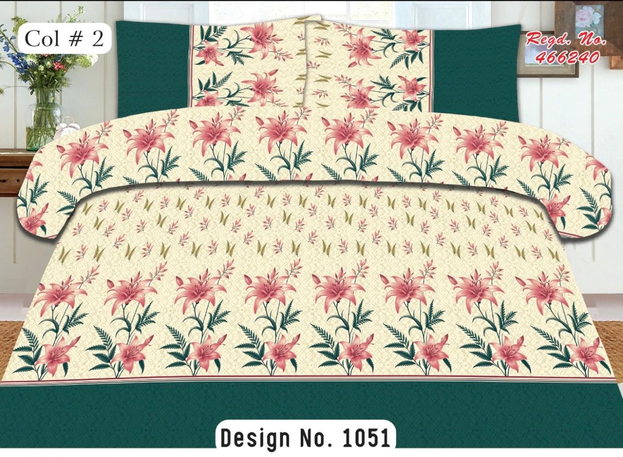 Floral lily Printed Flat Bedsheet Set. - FSB Bedding