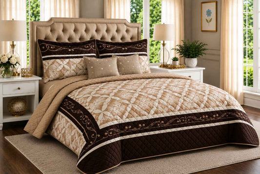 FSB-King size 5 Pcs Printed Bedspread - FSB Bedding