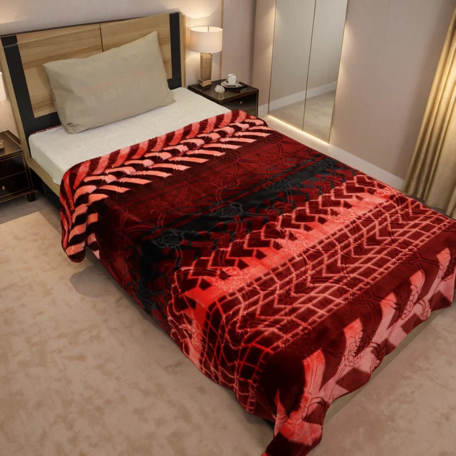 Harmony Single Bed Single Ply Blanket - Cherry Drape - FSB Bedding