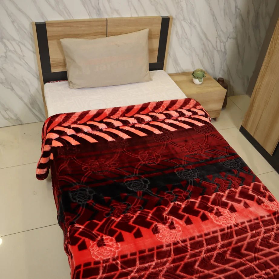 Harmony Single Bed Single Ply Blanket - Cherry Drape - FSB Bedding