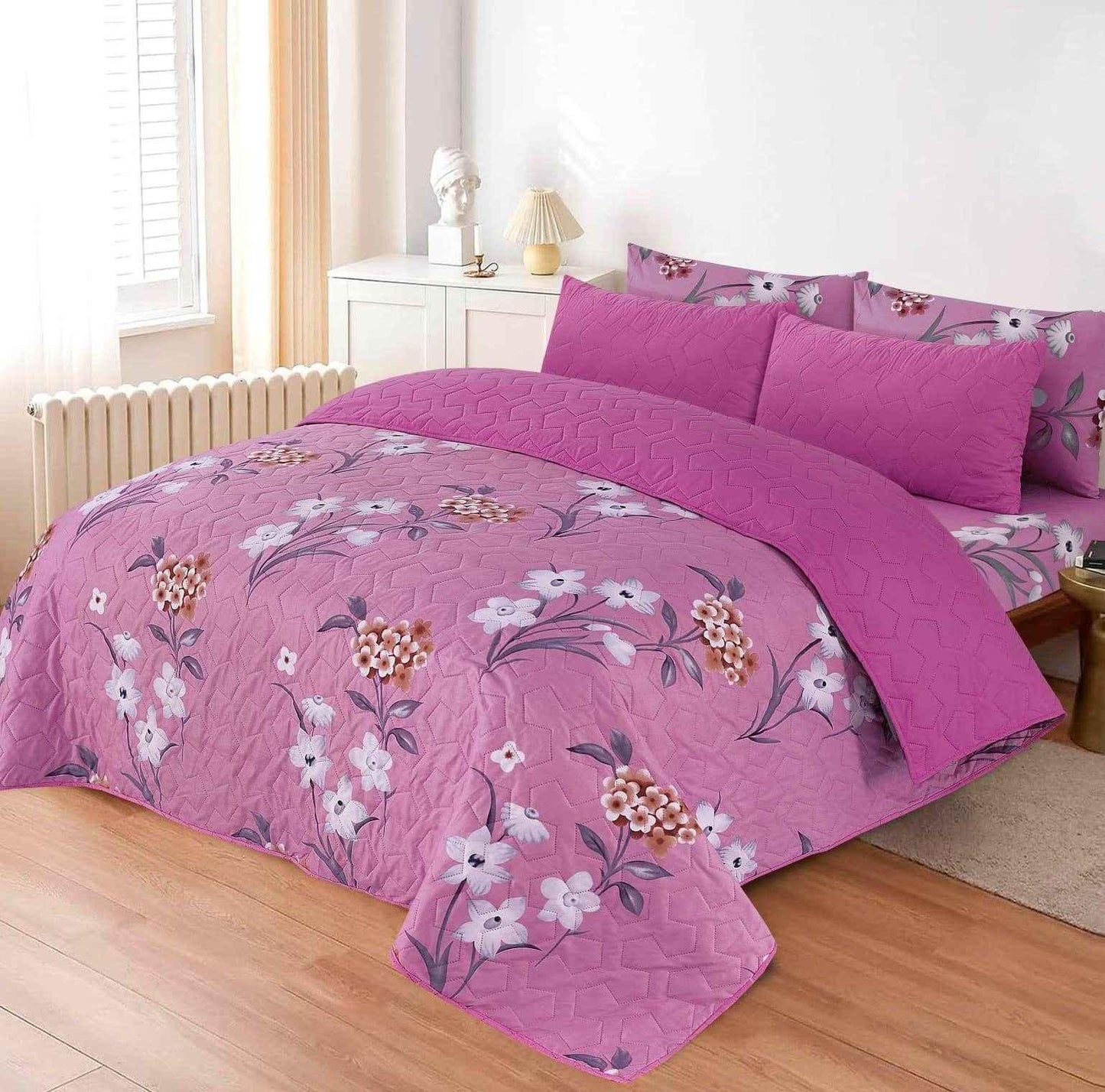 King Size 6 Pcs Printed Comforter Sets - FSB Bedding