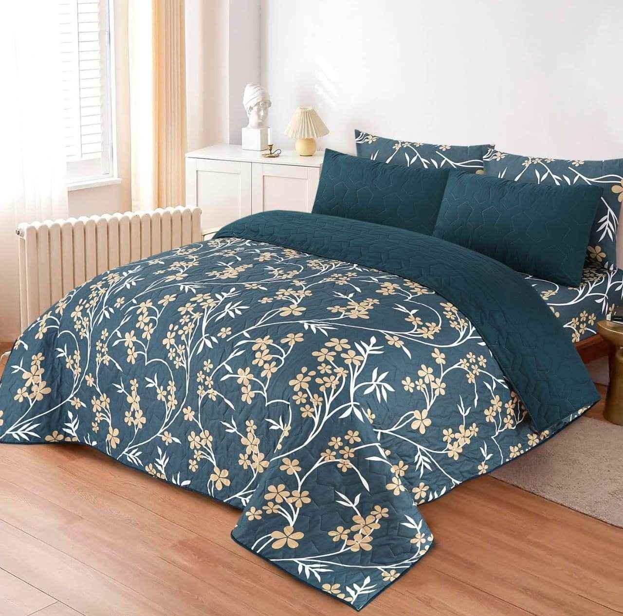 King Size 6 Pcs Printed Comforter Sets - FSB Bedding
