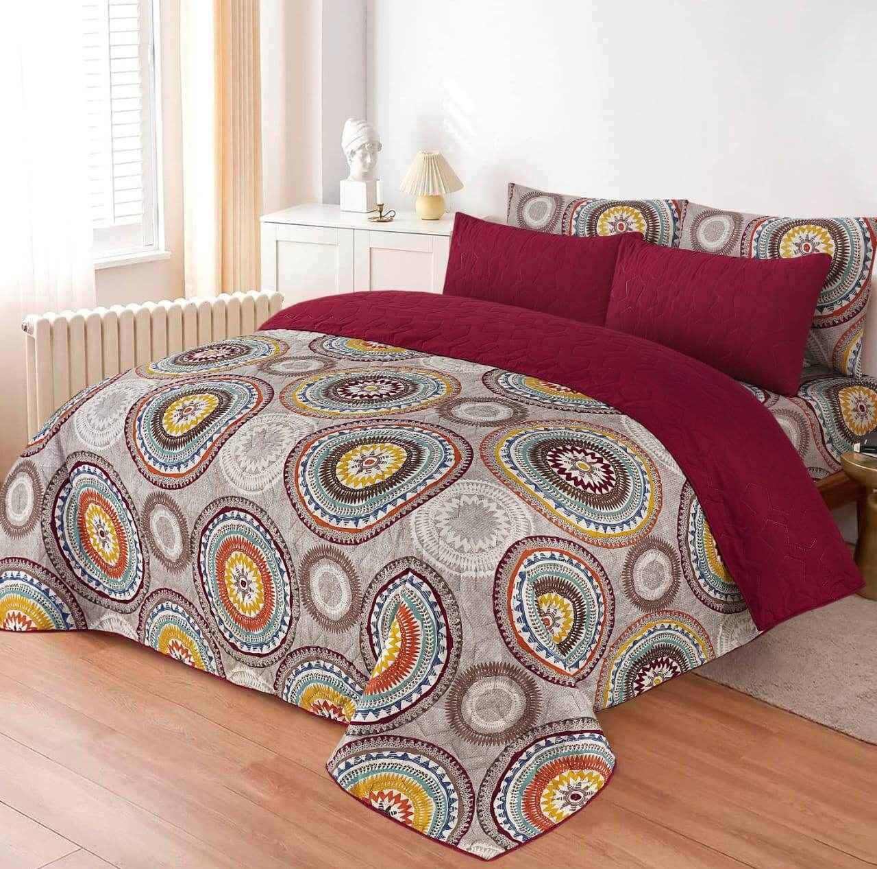 King Size 6 Pcs Printed Comforter Sets - FSB Bedding