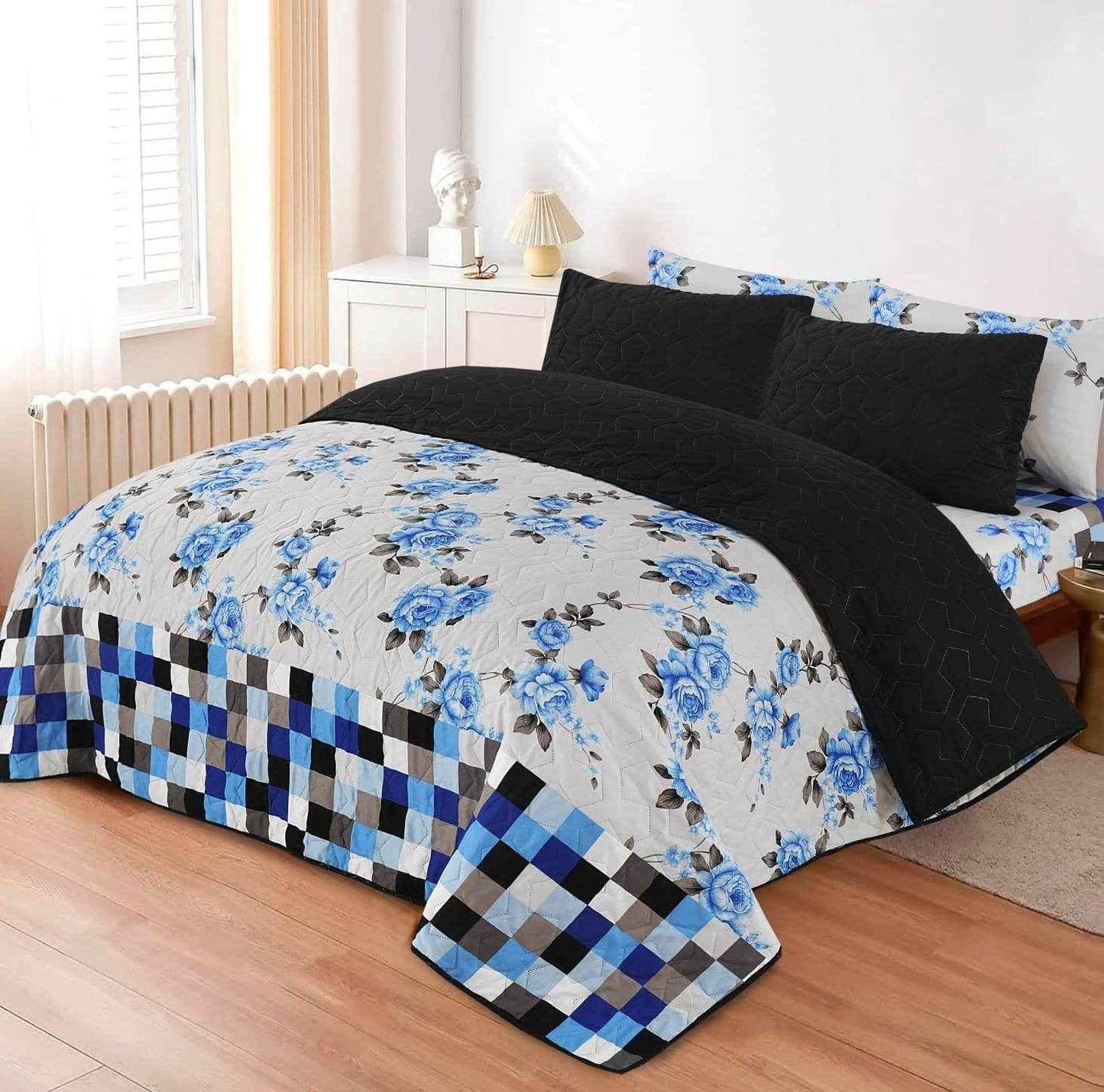 King Size 6 Pcs Printed Comforter Sets - FSB Bedding