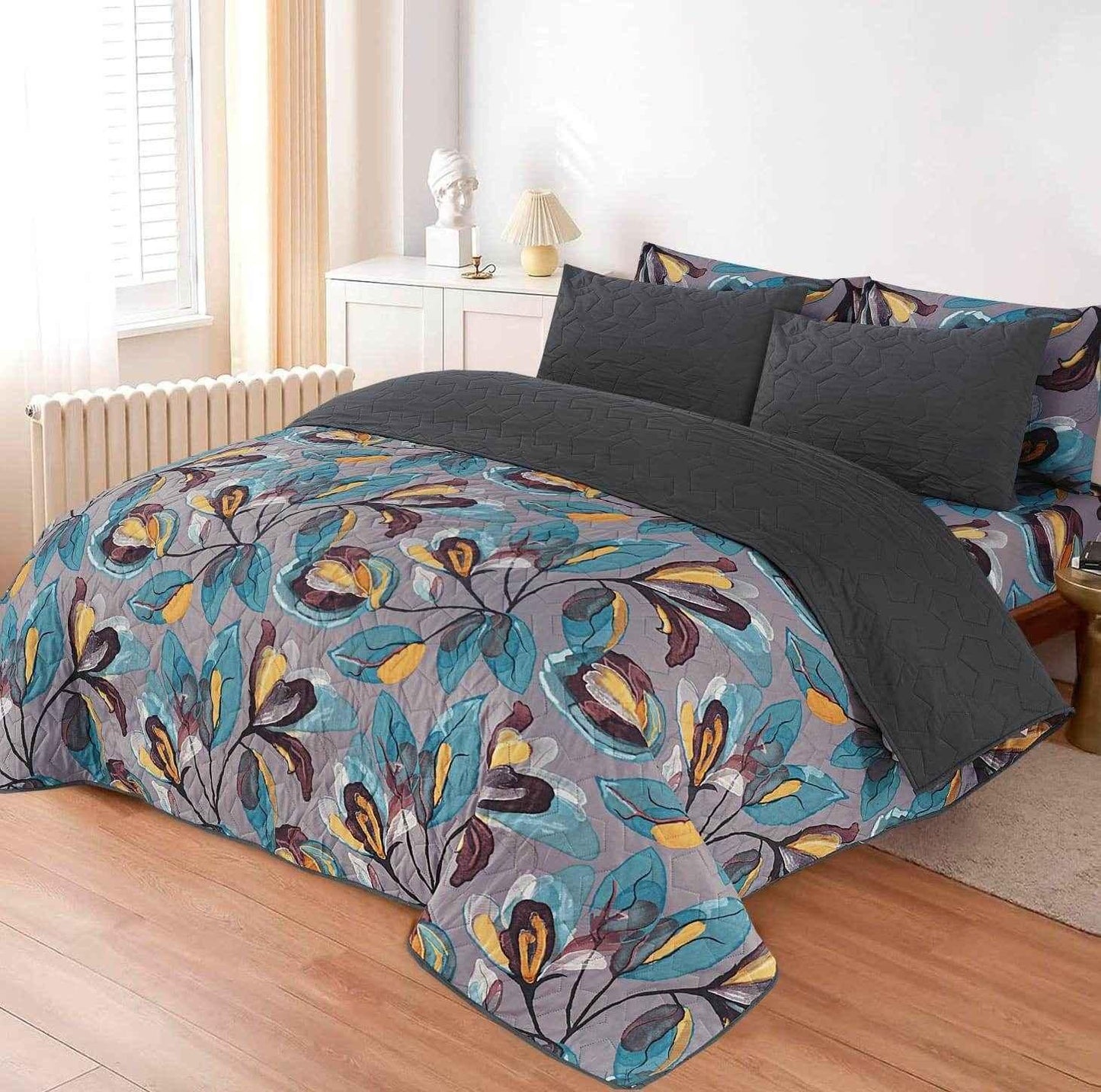 King Size 6 Pcs Printed Comforter Sets - FSB Bedding
