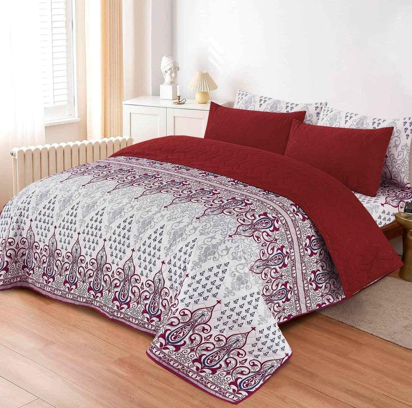 King Size 6 Pcs Printed Comforter Sets - FSB Bedding