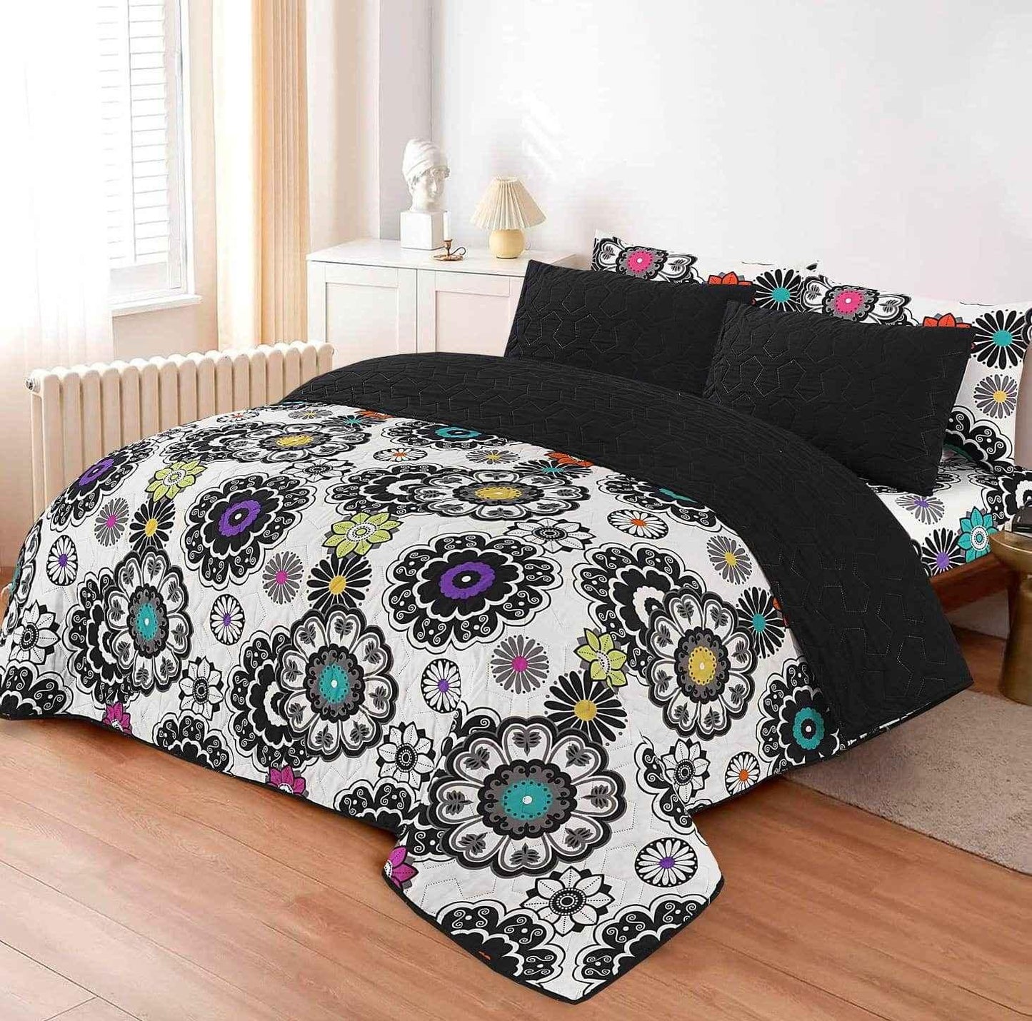 King Size 6 Pcs Printed Comforter Sets - FSB Bedding