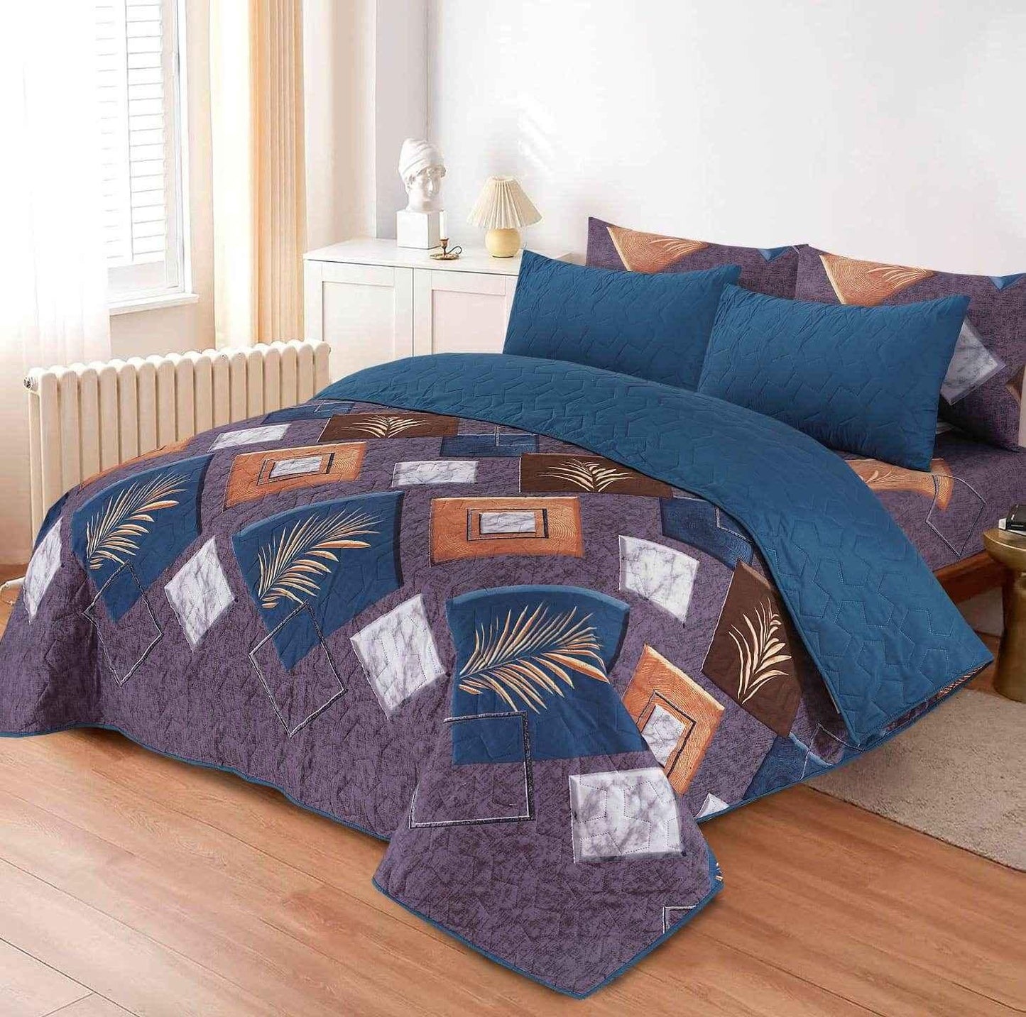 King Size 6 Pcs Printed Comforter Sets - FSB Bedding