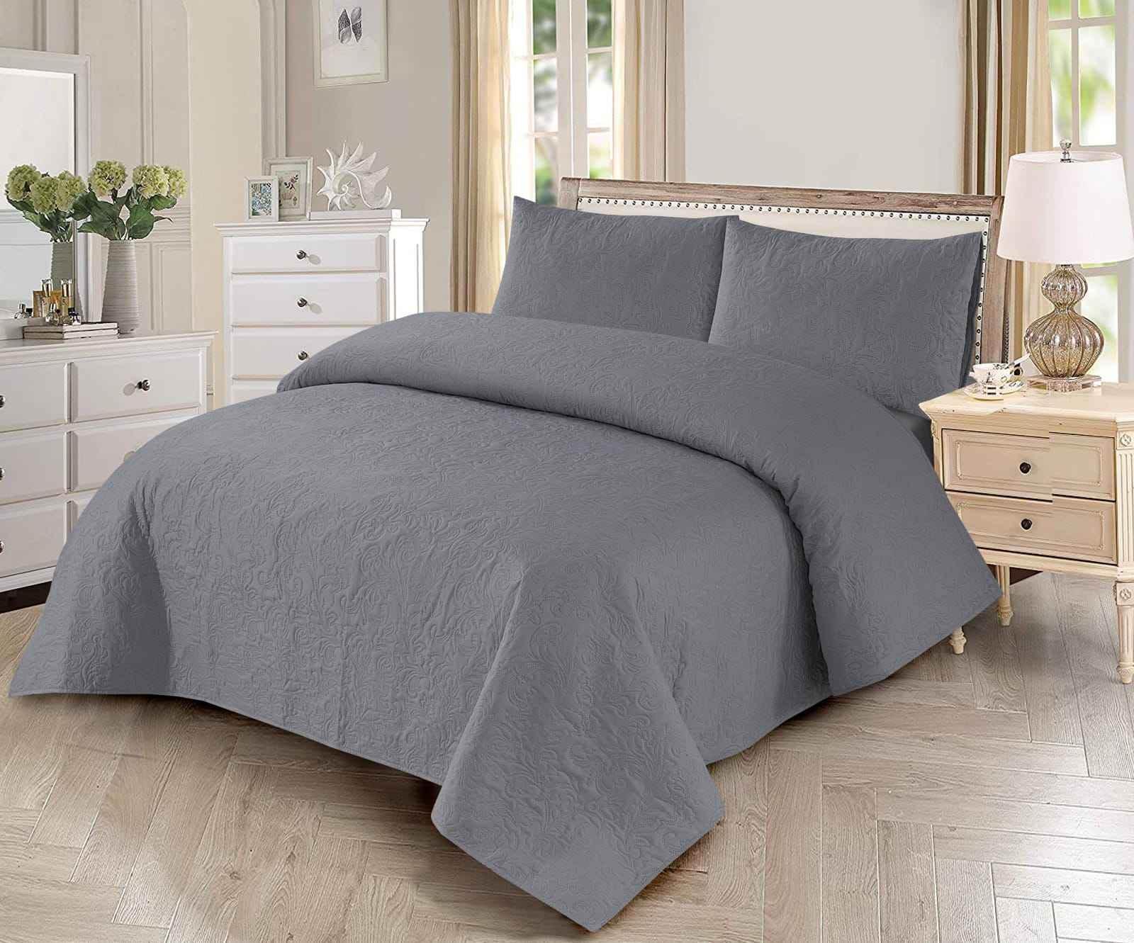 King Size Luxury Bedspread Set -3-Piece Elegant Bedroom Decor - FSB Bedding