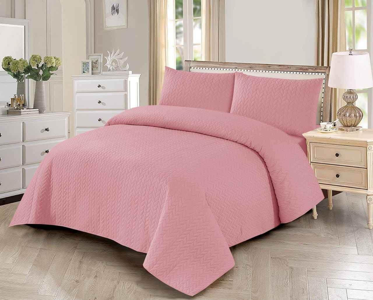 King Size Luxury Bedspread Set -3-Piece Elegant Bedroom Decor - FSB Bedding