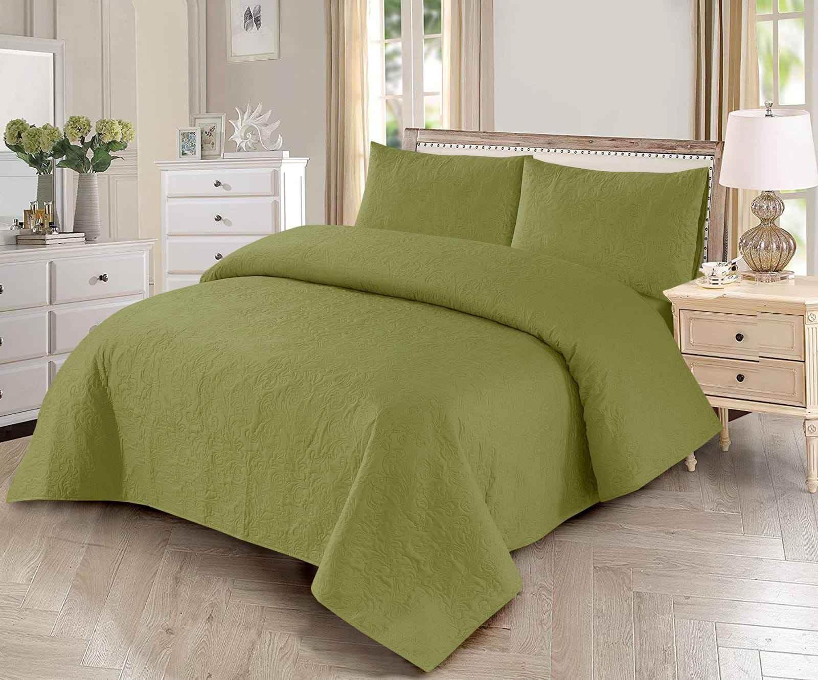 King Size Luxury Bedspread Set -3-Piece Elegant Bedroom Decor - FSB Bedding