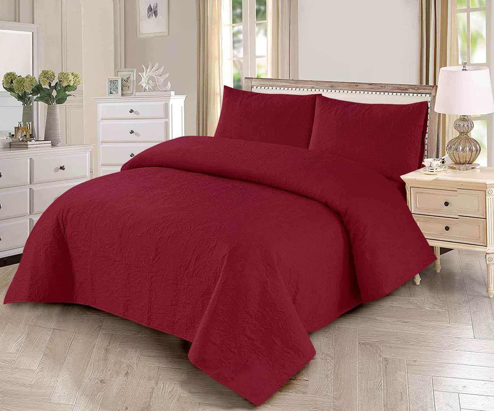 King Size Luxury Bedspread Set -3-Piece Elegant Bedroom Decor - FSB Bedding