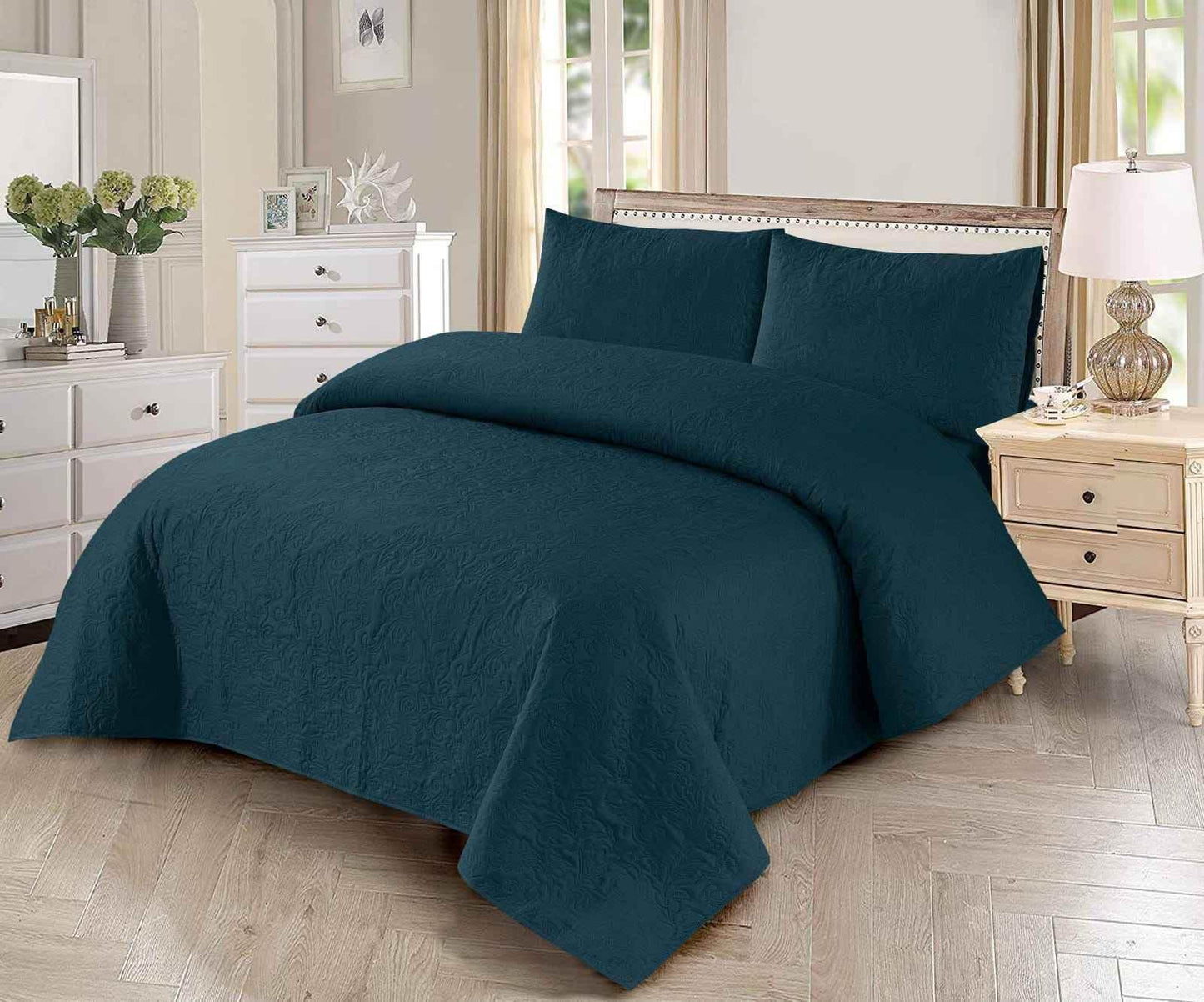 King Size Luxury Bedspread Set -3-Piece Elegant Bedroom Decor - FSB Bedding