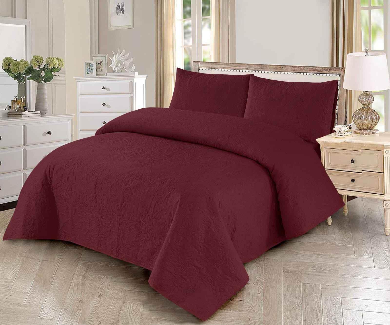 King Size Luxury Bedspread Set -3-Piece Elegant Bedroom Decor - FSB Bedding