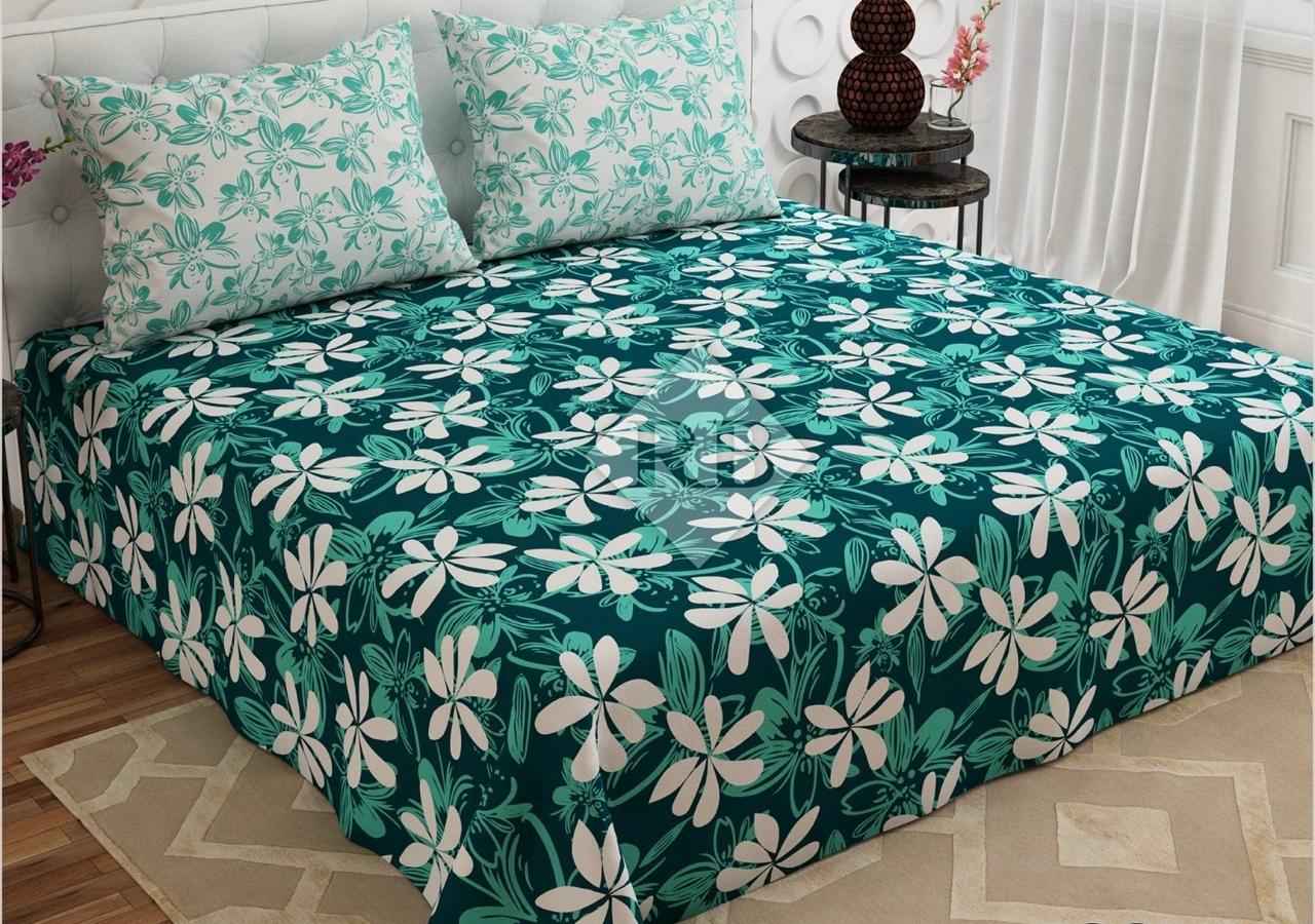 King Size Printed Flat Bedsheet Set - FSB Bedding