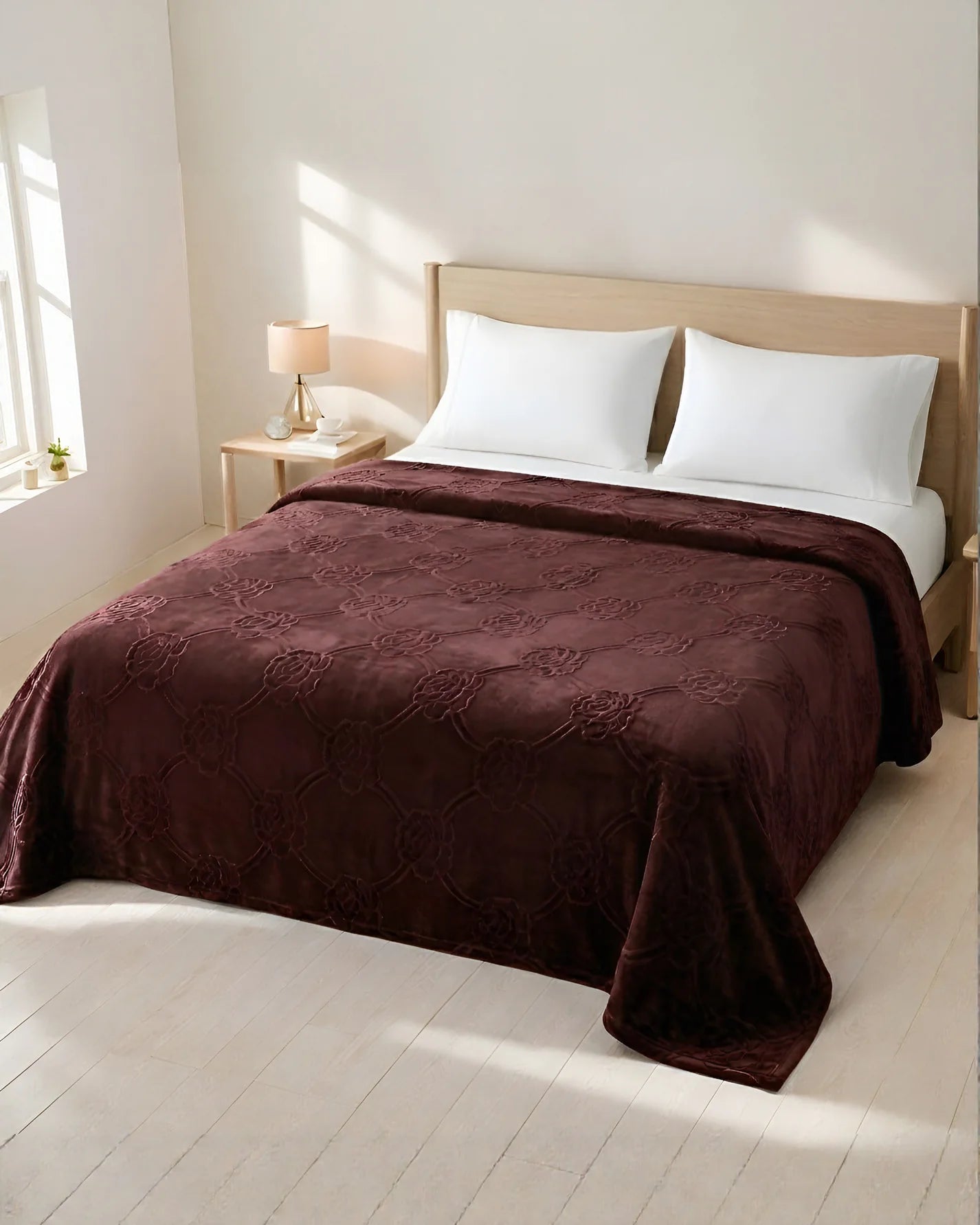 Mansion Flannel Blanket King Size - Brown - FSB Bedding