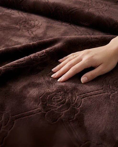 Mansion Flannel Blanket King Size - Brown - FSB Bedding