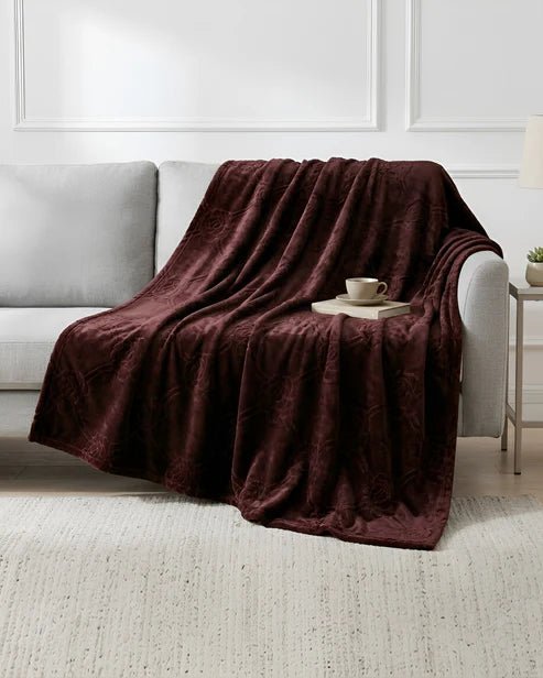 Mansion Flannel Blanket King Size - Brown - FSB Bedding