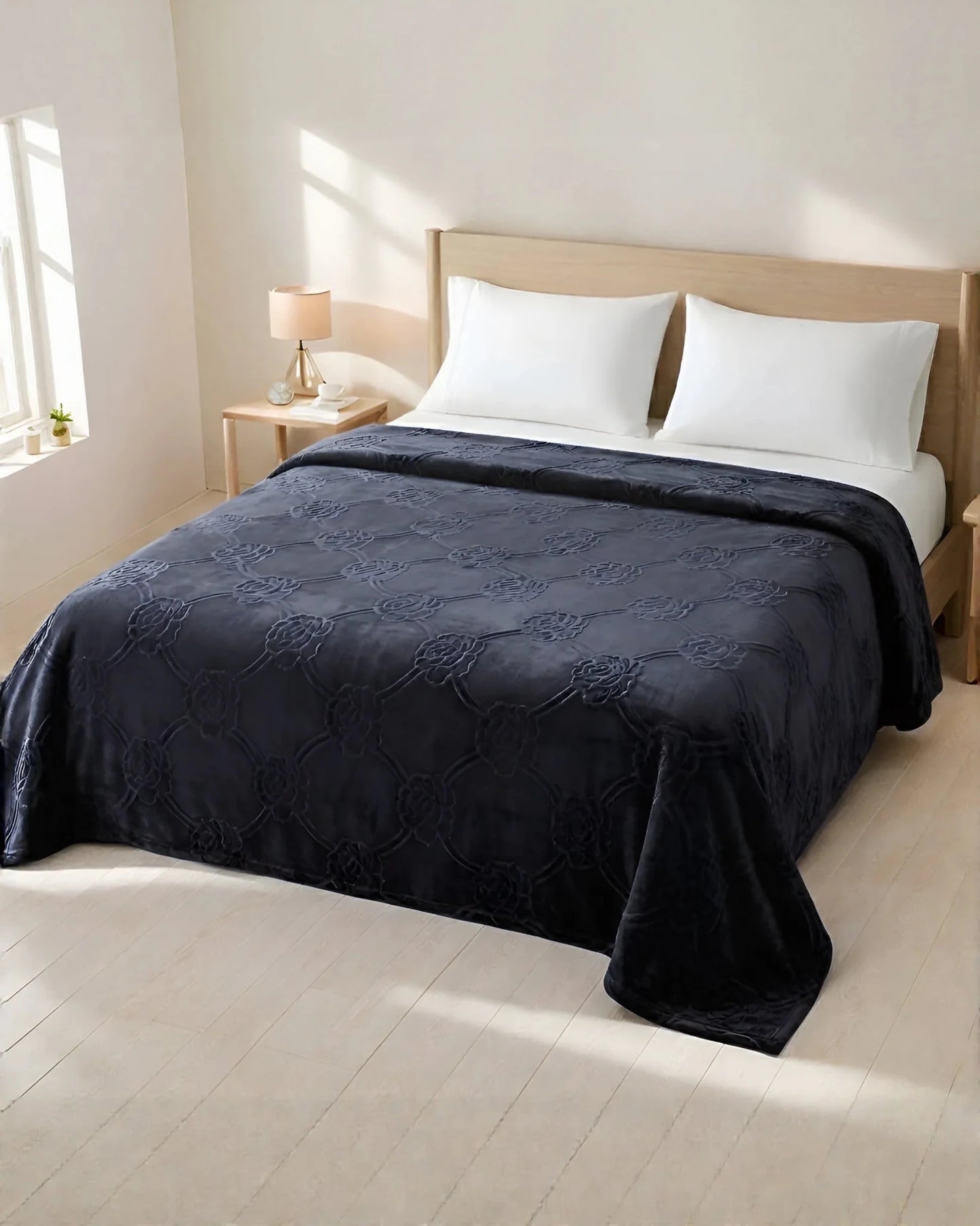 Mansion Flannel Blanket King Size - Grey - FSB Bedding