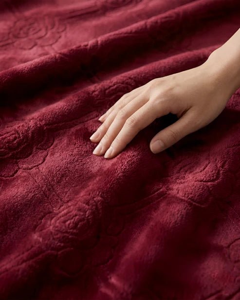 Mansion Flannel Blanket King Size - Maroon - FSB Bedding