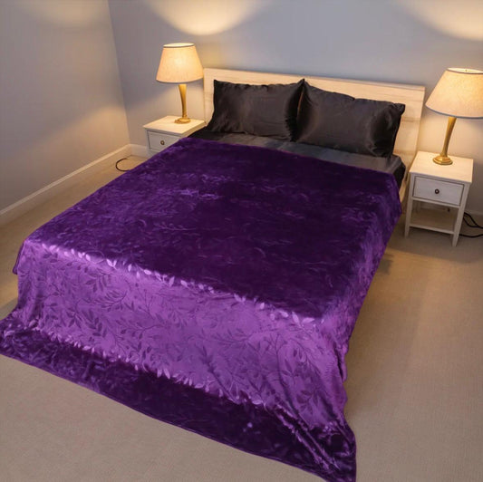 Mansion Flannel Blanket King Size - Regal Purple - FSB Bedding
