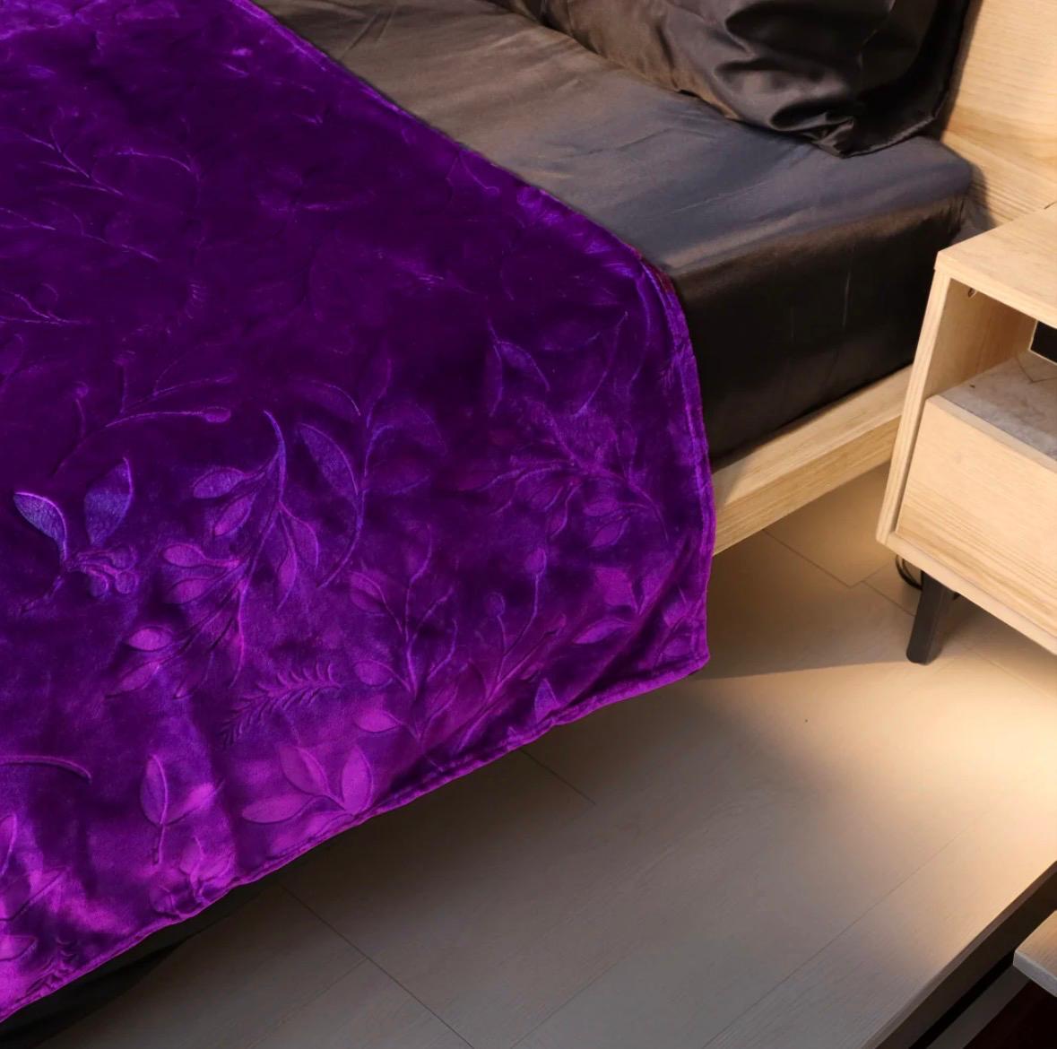 Mansion Flannel Blanket King Size - Regal Purple - FSB Bedding