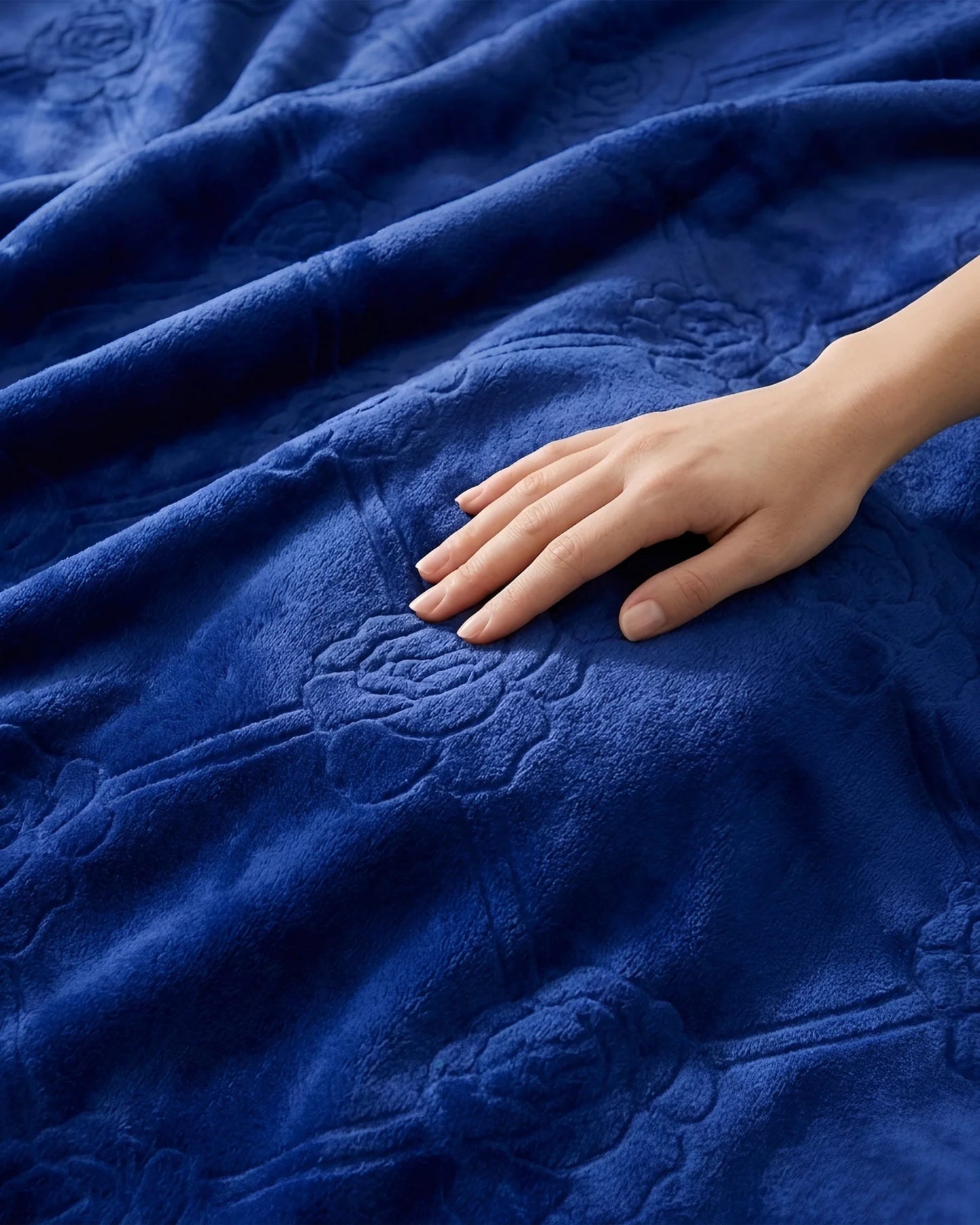 Mansion Flannel Blanket King Size - Royal Blue - FSB Bedding