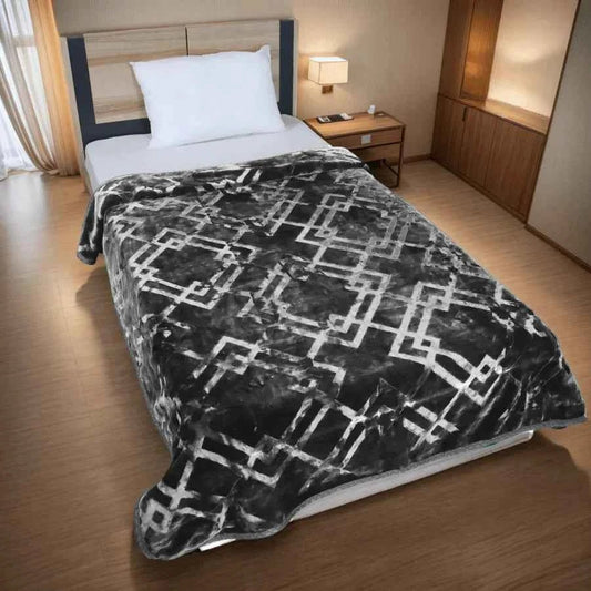 Super Sonic Cloudy Single Blanket Two Ply - Gray - FSB Bedding