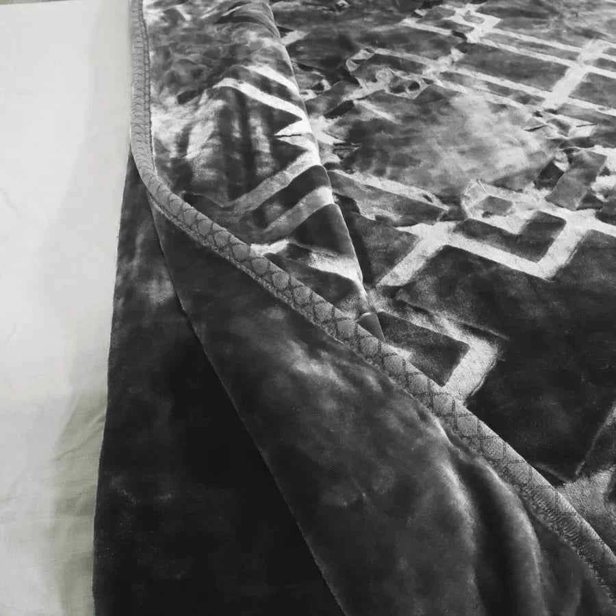 Super Sonic Cloudy Single Blanket Two Ply - Gray - FSB Bedding