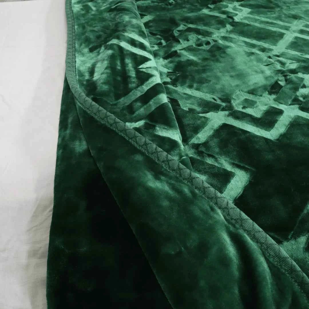 Super Sonic Cloudy Single Blanket Two Ply - Green - FSB Bedding