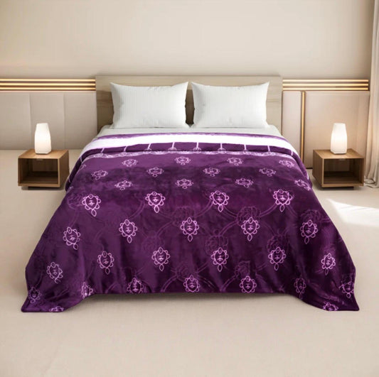 Supremo King Size Flannel Blanket - Plum - FSB Bedding