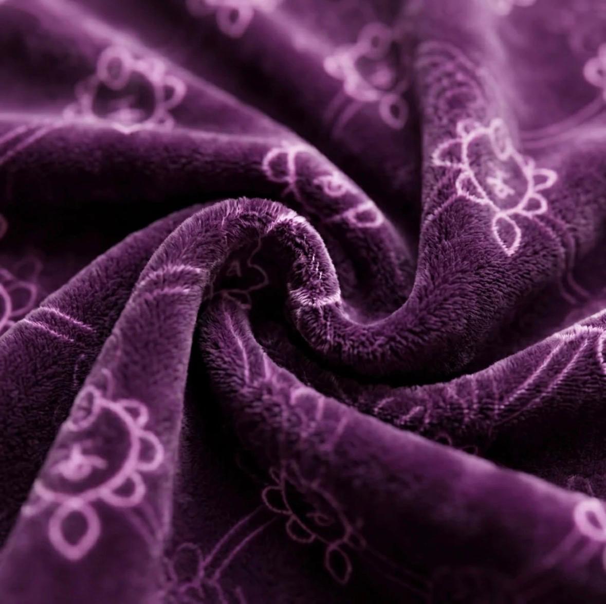 Supremo King Size Flannel Blanket - Plum - FSB Bedding