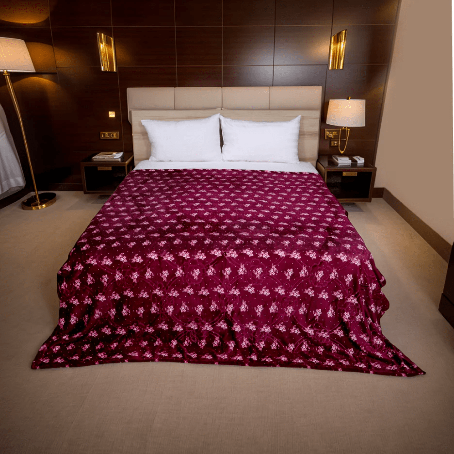 Supremo King Size Flannel Blanket - Rouge - FSB Bedding