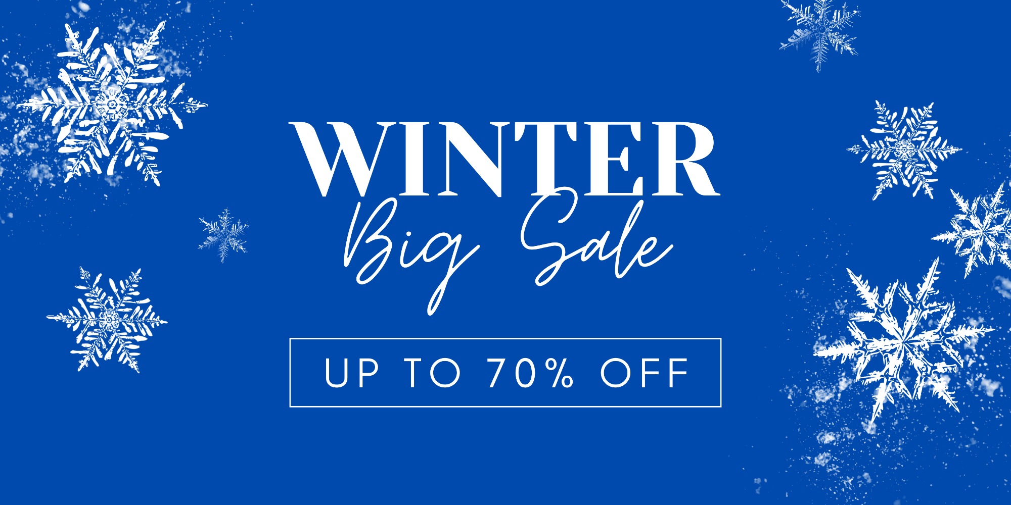 Winter sale banner with snowflakes on a blue background fsb bedding