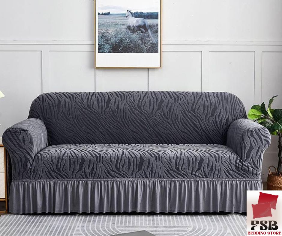 Zebra Velvet Pattern Turkish Style Sofa Cover 5 and 7 Seaters Available - FSB Bedding